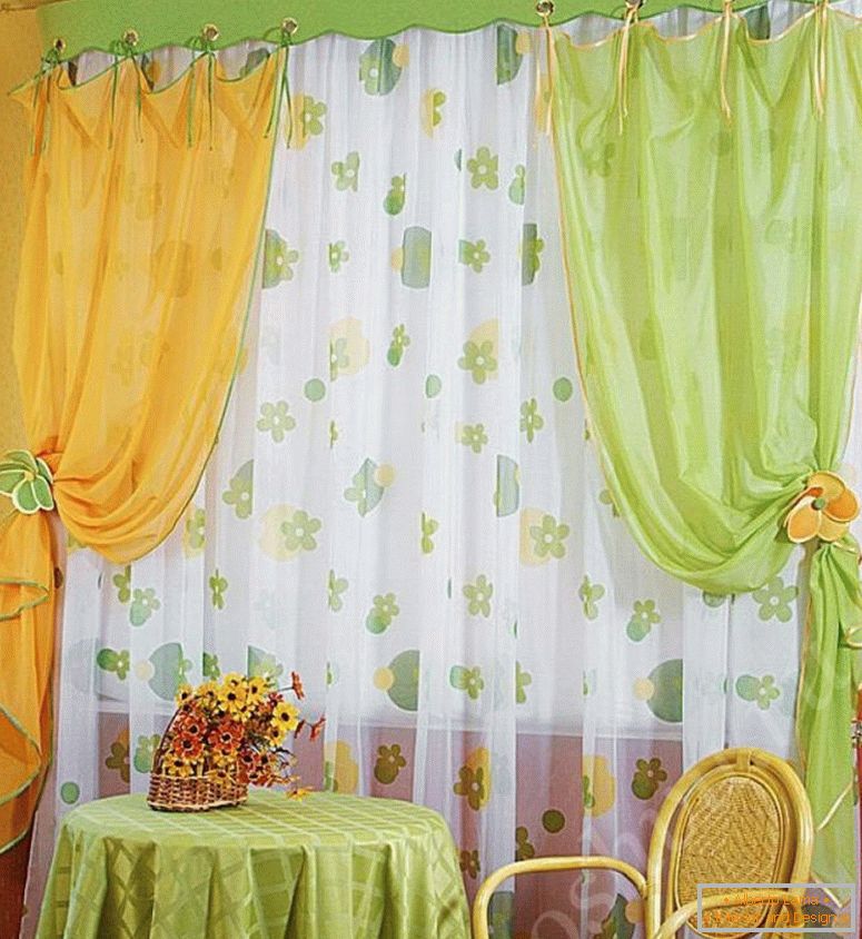 gata-perdele extraordinare-set-de-bucatarie-galben-și-verde-culoare-cu-tul-cu-floral-ornament-in-zhpg