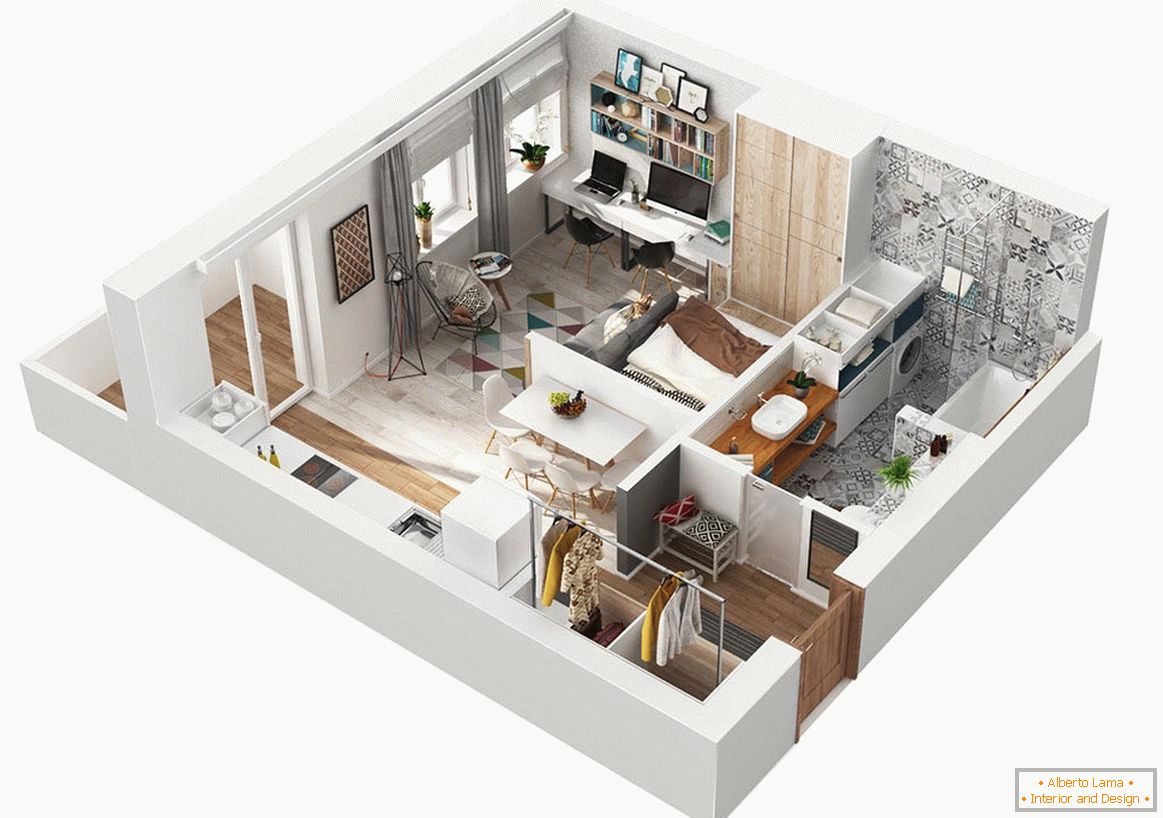 Modelul unui mic apartament modern