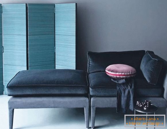 Angular mobilier moale pentru sala - fotografie de un scaun de colt