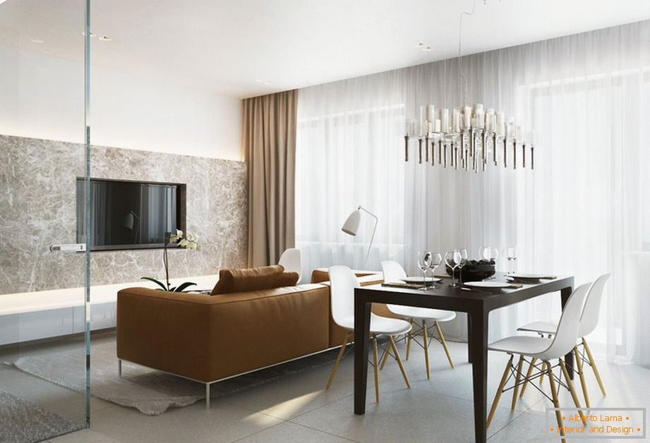 Curățenie minimalism într-un apartament lângă Moscova 40 m2