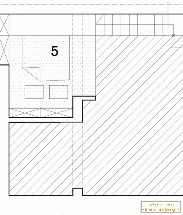 Planificarea celui de-al doilea nivel al unui apartament studio cu două etaje din Polonia