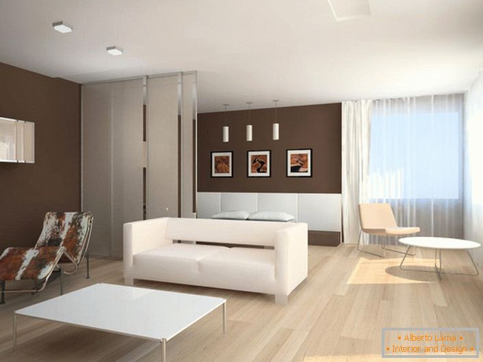 Stilul de minimalism este ideal, dacă este vorba de organizarea unui interior al unui apartament de dimensiuni mici. 