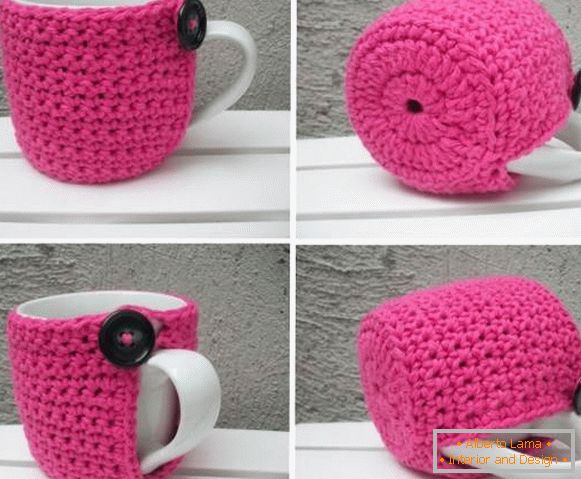 Tava de ceai tricotata