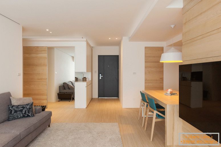 Arborele usor in designul unui apartament cu trei camere