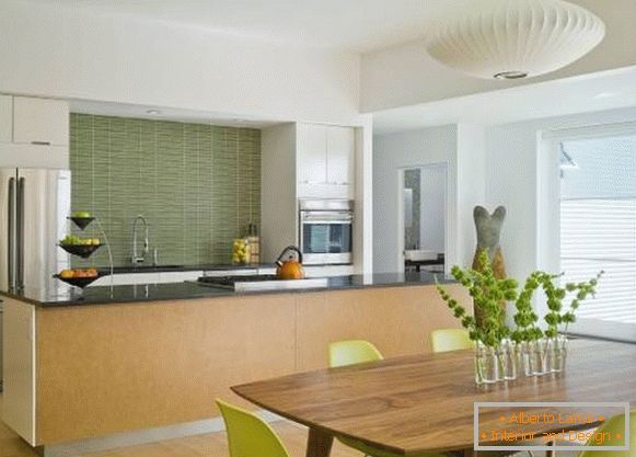 frumos-alb-verde-bucătărie