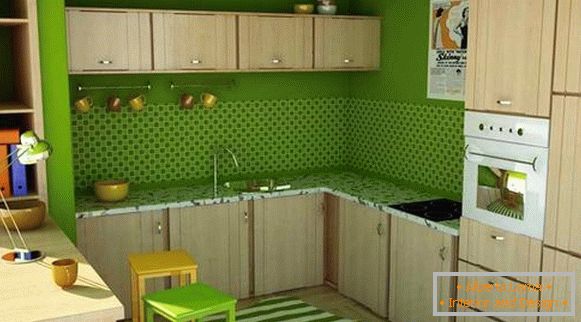 verde-pereți-in-the-bucatarie-design-