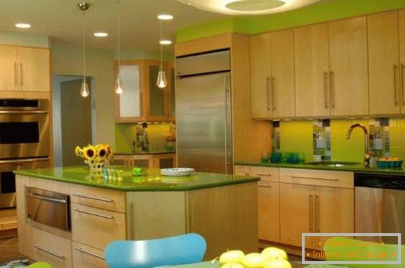 maro-lumină verde-bucătărie