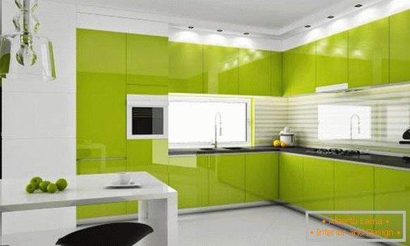 Modern-verde-bucătărie
