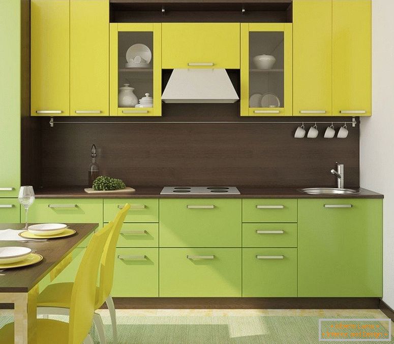 Galben-verde bucătărie