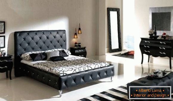Dormitor cu mobilier negru