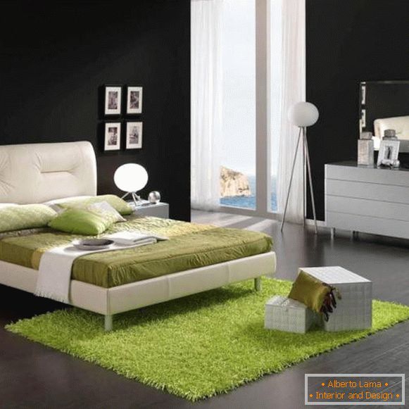 Imagini de fundal negre în dormitor cu mobilier alb