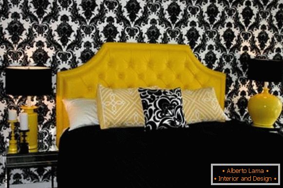 Design de dormitor în stil clasic și negru