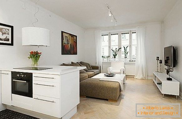Apartament elegant în culori albe