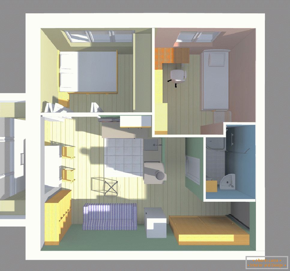 Remodelarea unui apartament cu o cameră într-un apartament cu un dormitor и детской