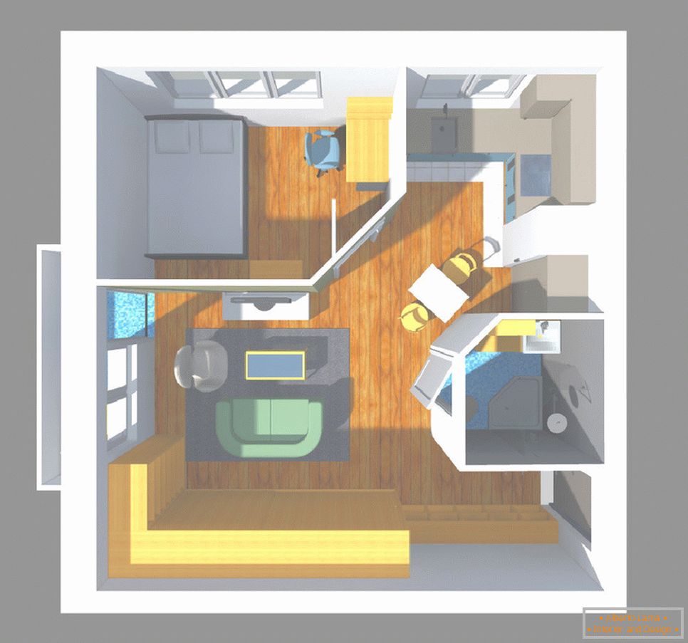 Remodelarea unui apartament cu o cameră într-un apartament cu un dormitor