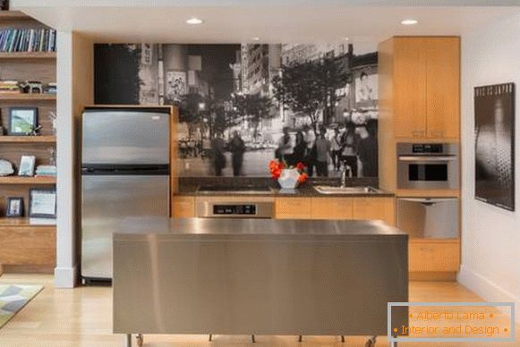 Wallpaper negru și alb pentru bucătărie - fotografie 2017 idei moderne