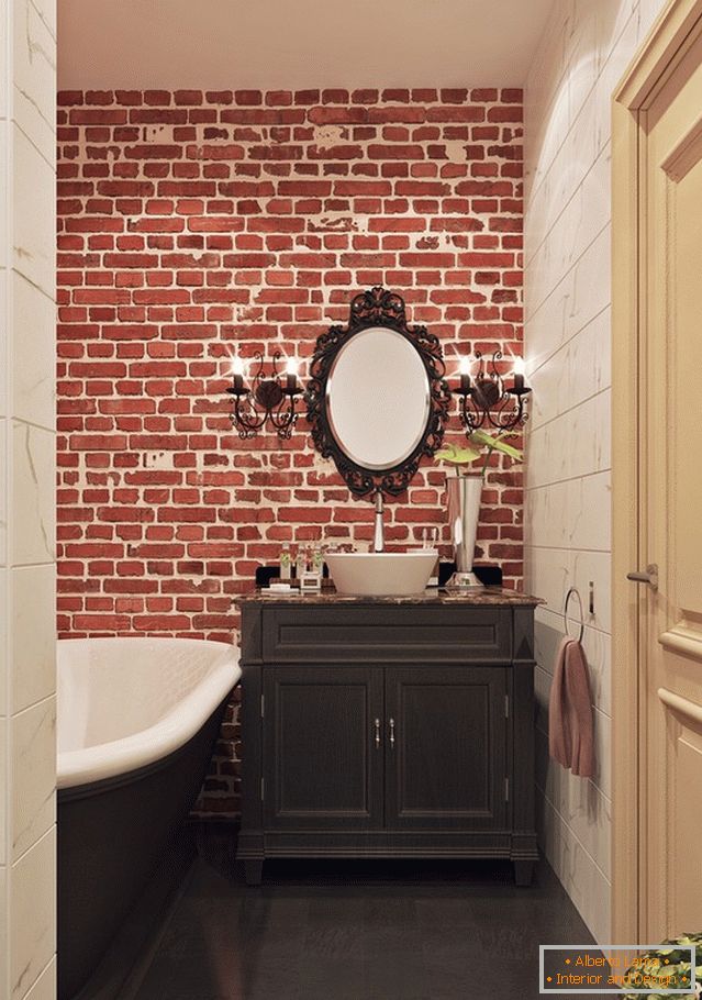 Interiorul unei băi mici combinate cu o toaletă
