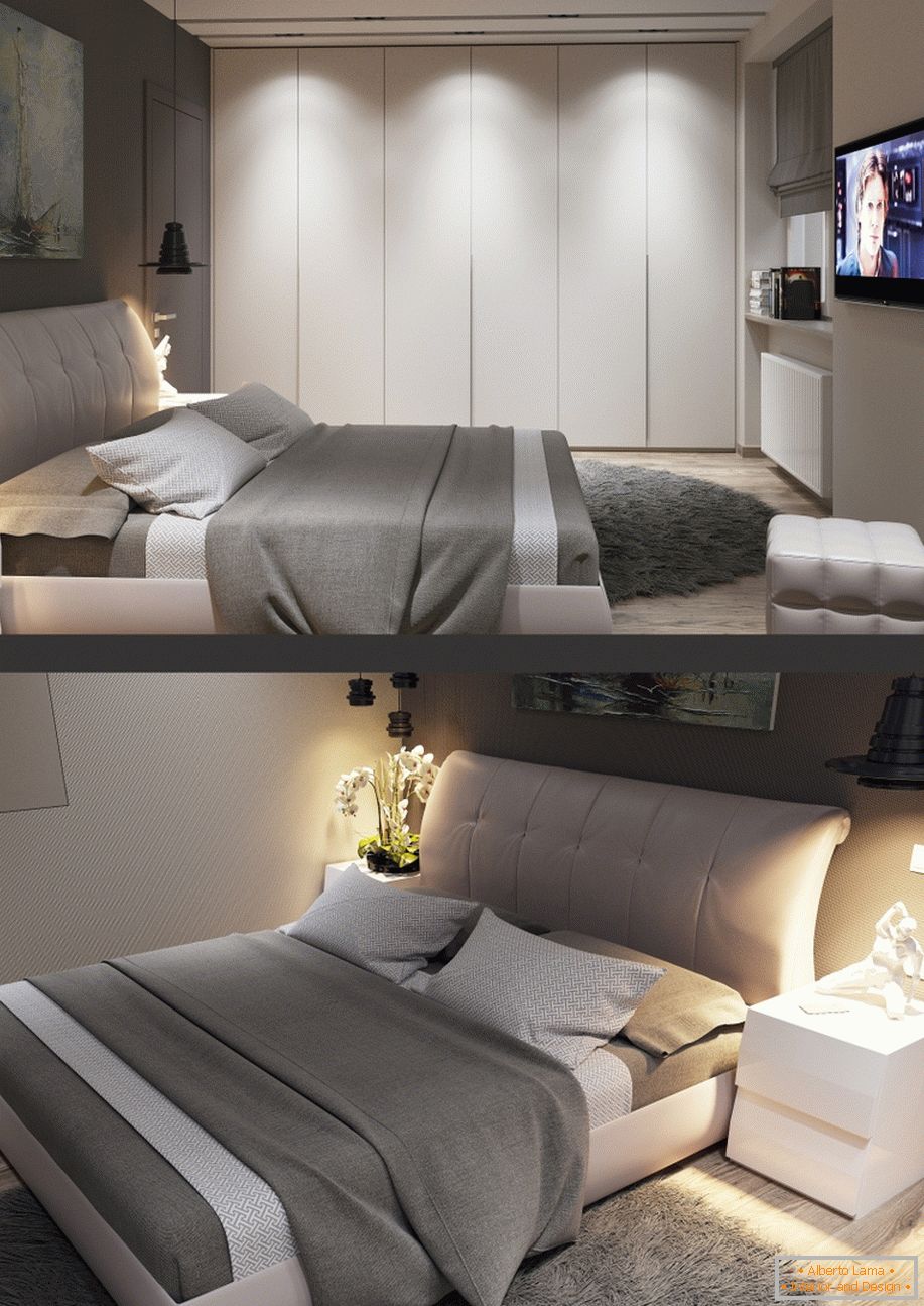 Exemplu de design interior al unui dormitor mic în fotografie