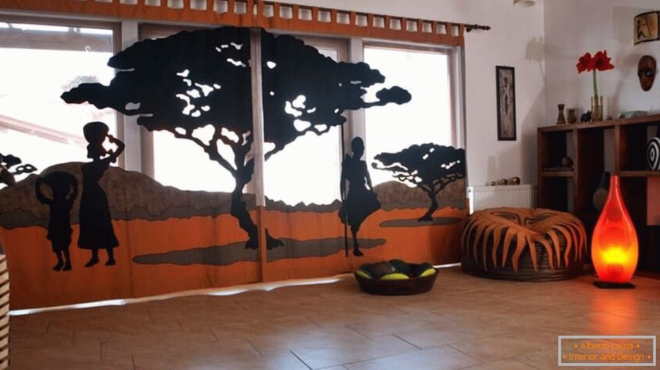 Interior în stil african în culori deschise