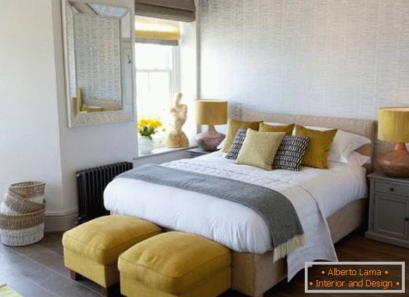 Culoarea galbenă în interior - psihologia culorii în dormitor