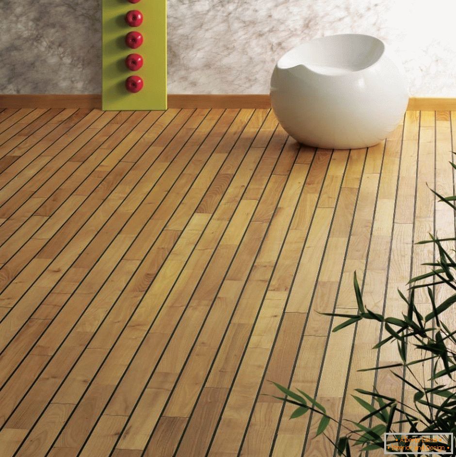 Pardoseala din bambus în cameră