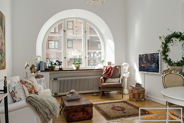 Interiorul livingului în stil scandinav
