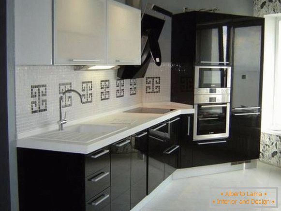 Bucătărie alb-negru, fotografia 18