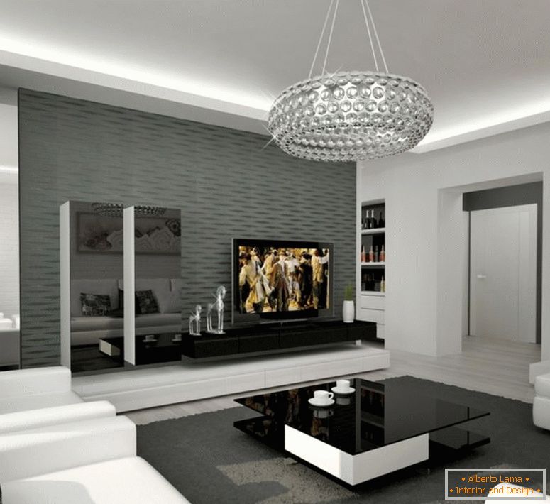 Cameră de zi alb-negru - 55 de fotografii de soluții