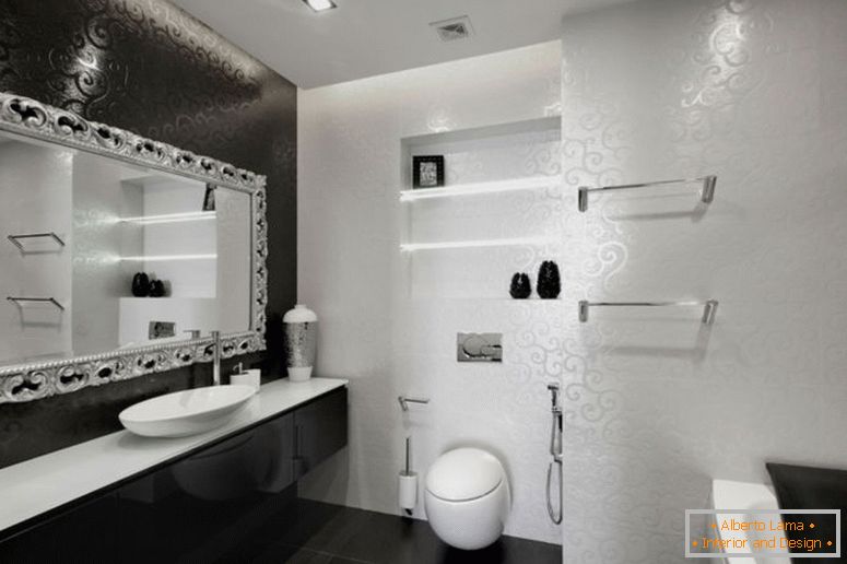 enchanting-white-wall-painted-baieroom-with-free-standing-vanities-also-built-shelves-cabinet-over-toilet-as-decorate-small-space-mens-black-and-white-baieroom-decoration-ideas-2
