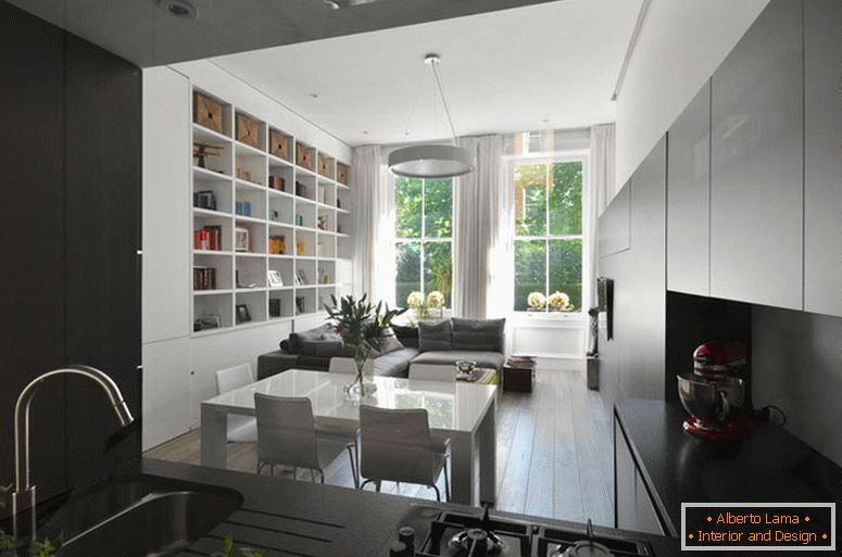 Interiorul modern al unui apartament mic din Londra
