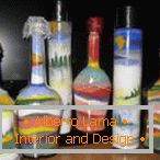 Modele de sare colorată în sticle