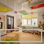 Suprafața ideală a tavanelor multi-nivel în camera copiilor