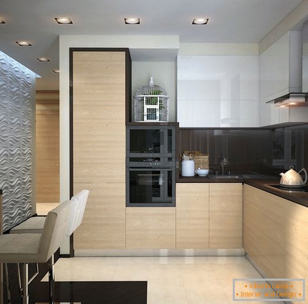 Designer interior al unui apartament cu o cameră pentru un cuplu tânăr