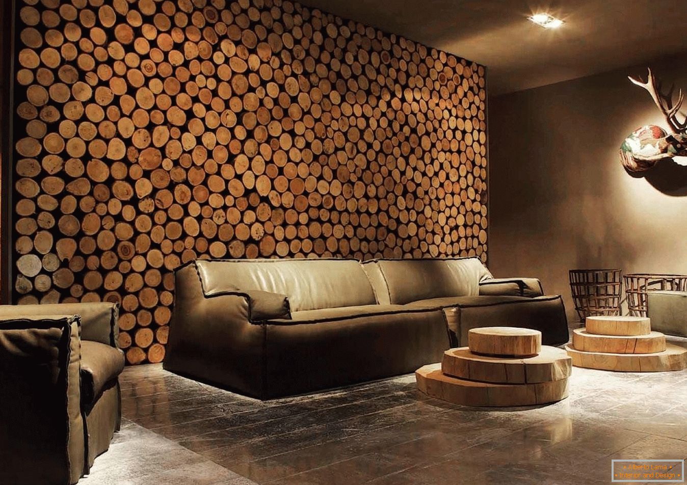Spilasuri din lemn de lemn ca decor de pereți cameră de zi
