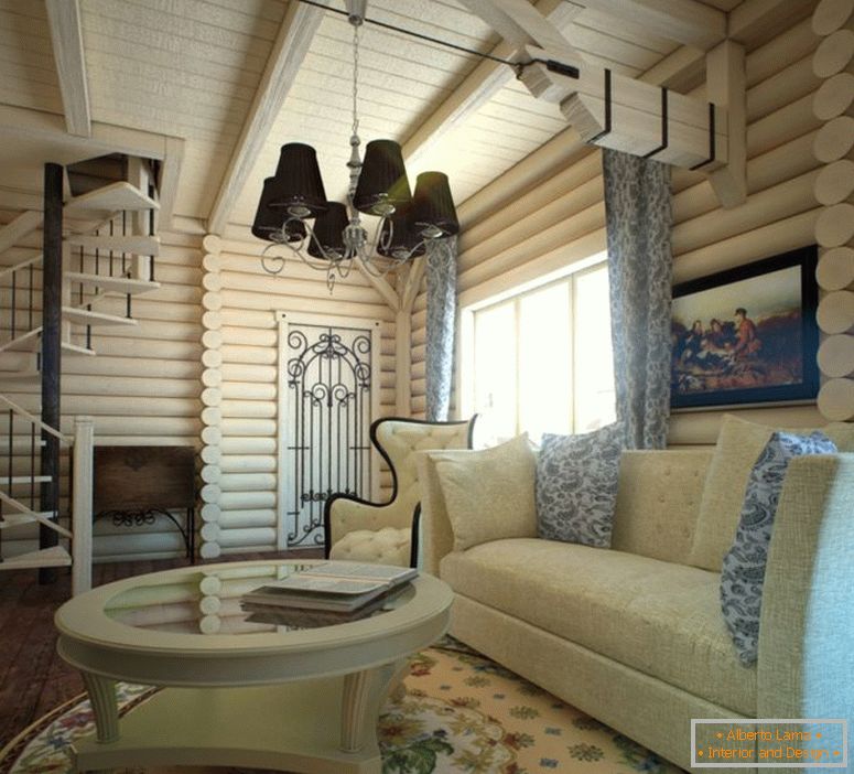 Design interior în casa de lemn din lemn