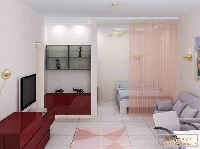Designul unui apartament cu 1 camera de la Hrușciov cu un dormitor separat