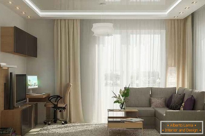 Design interior minimalist al unui apartament cu o camera Hrușciov