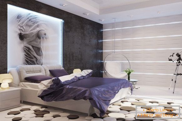 Designul elegant al dormitorului unei case private cu mâinile tale