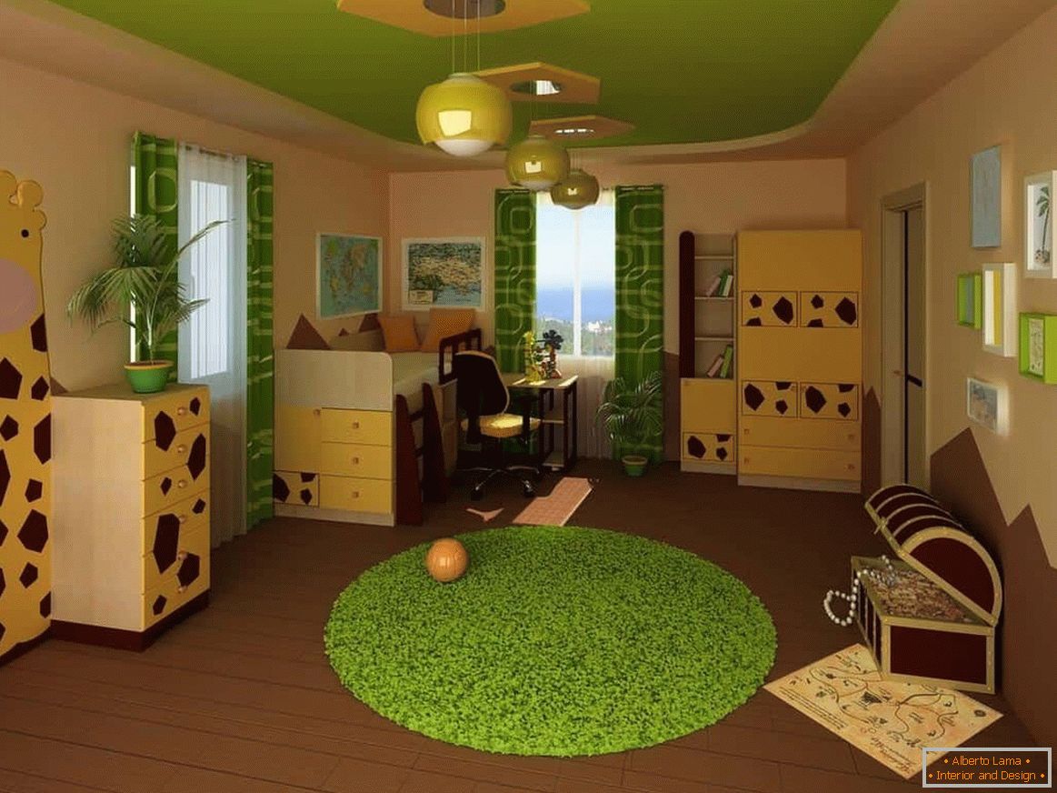 Camera galben-verde