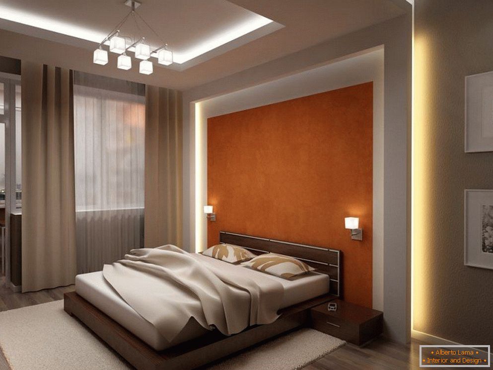 Design de dormitor cu lumină