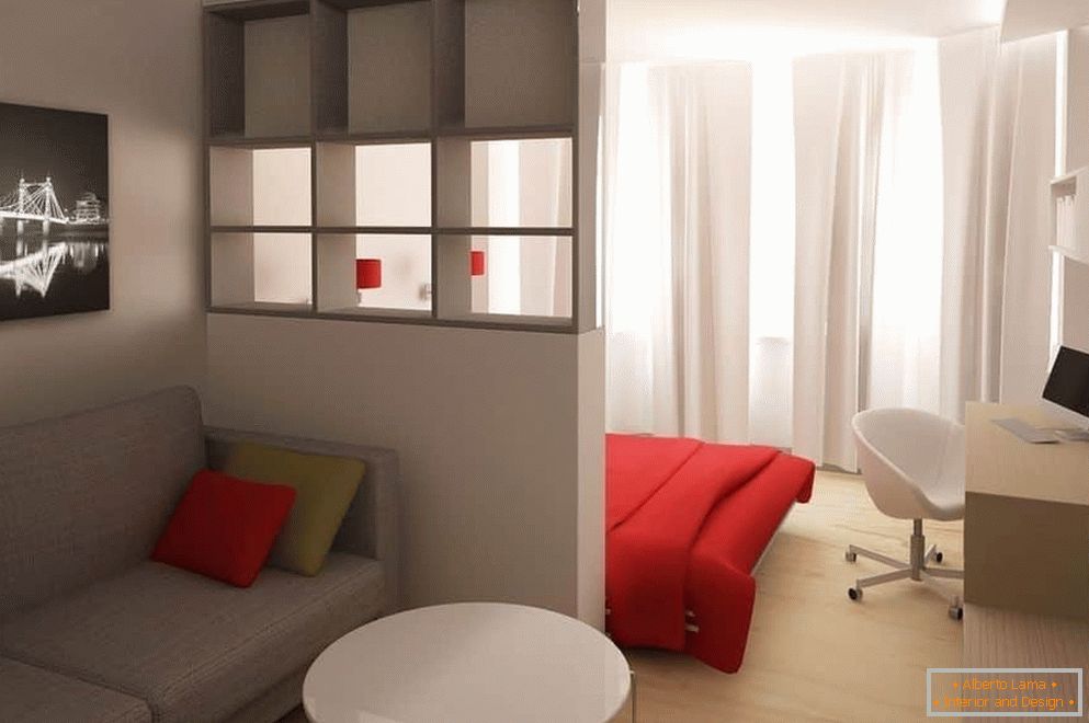 Proiectarea dormitorului și a camerei de zi într-o singură cameră