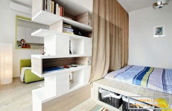 design interior al unui mic apartament cu o camera, fotografie 1