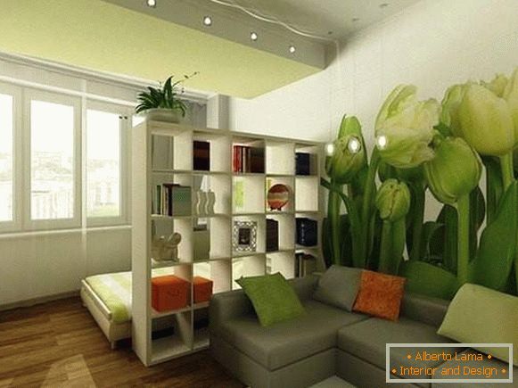 design interior al unui mic apartament cu o camera, fotografie 17