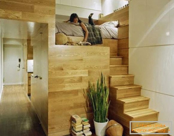design interior al unui mic apartament cu o camera, fotografie 33