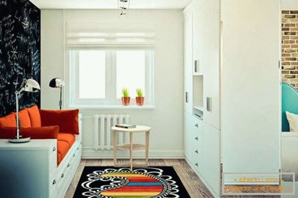 design interior al unui mic apartament cu o camera, fotografia 37