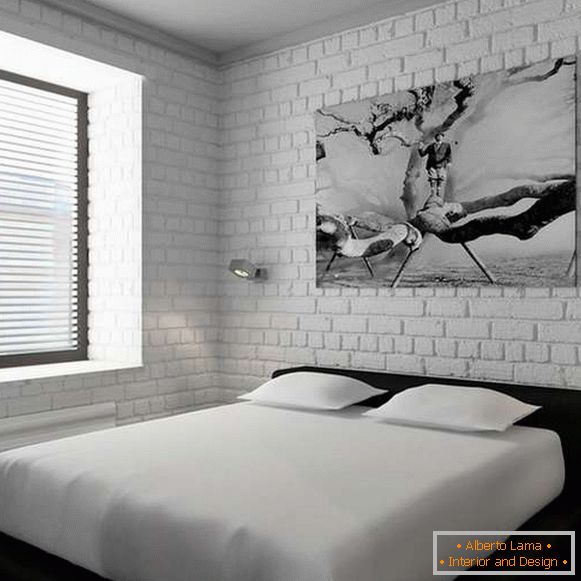 Interiorul unui dormitor în proiectarea unui apartament cu o cameră