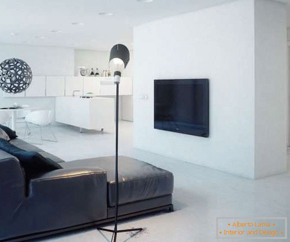 Proiectarea unui apartament studio cu o cameră în stilul minimalismului