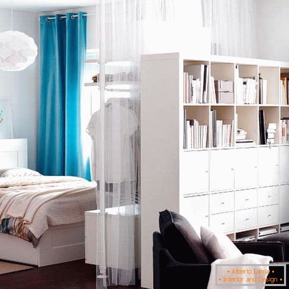 Cum să separați un dormitor într-un aspect de apartament cu o cameră