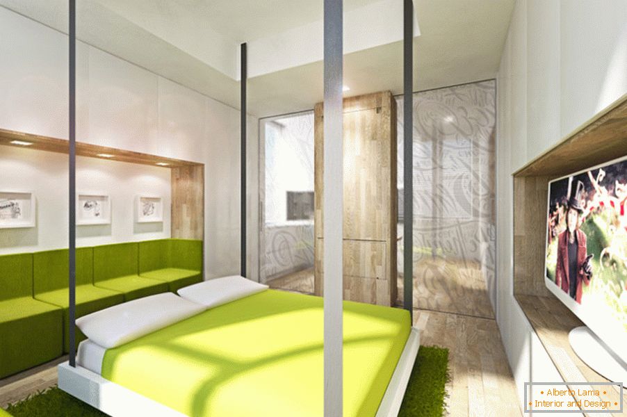 Proiectare transformator apartament: pat în camera de zi