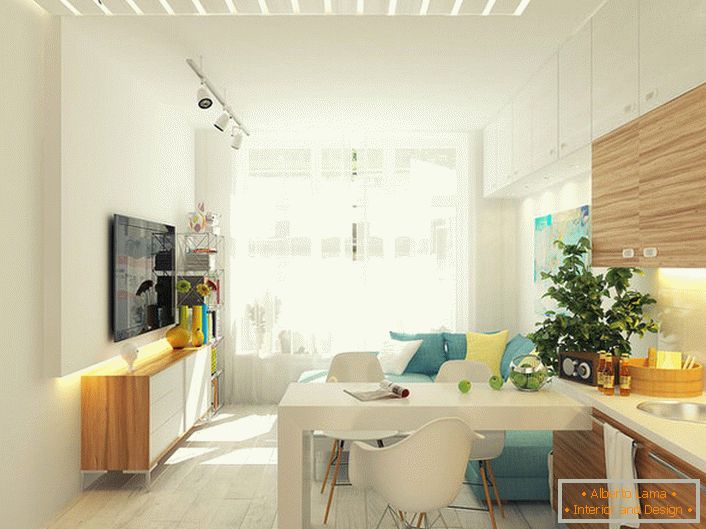Design creativ al unui studio de apartamente mici